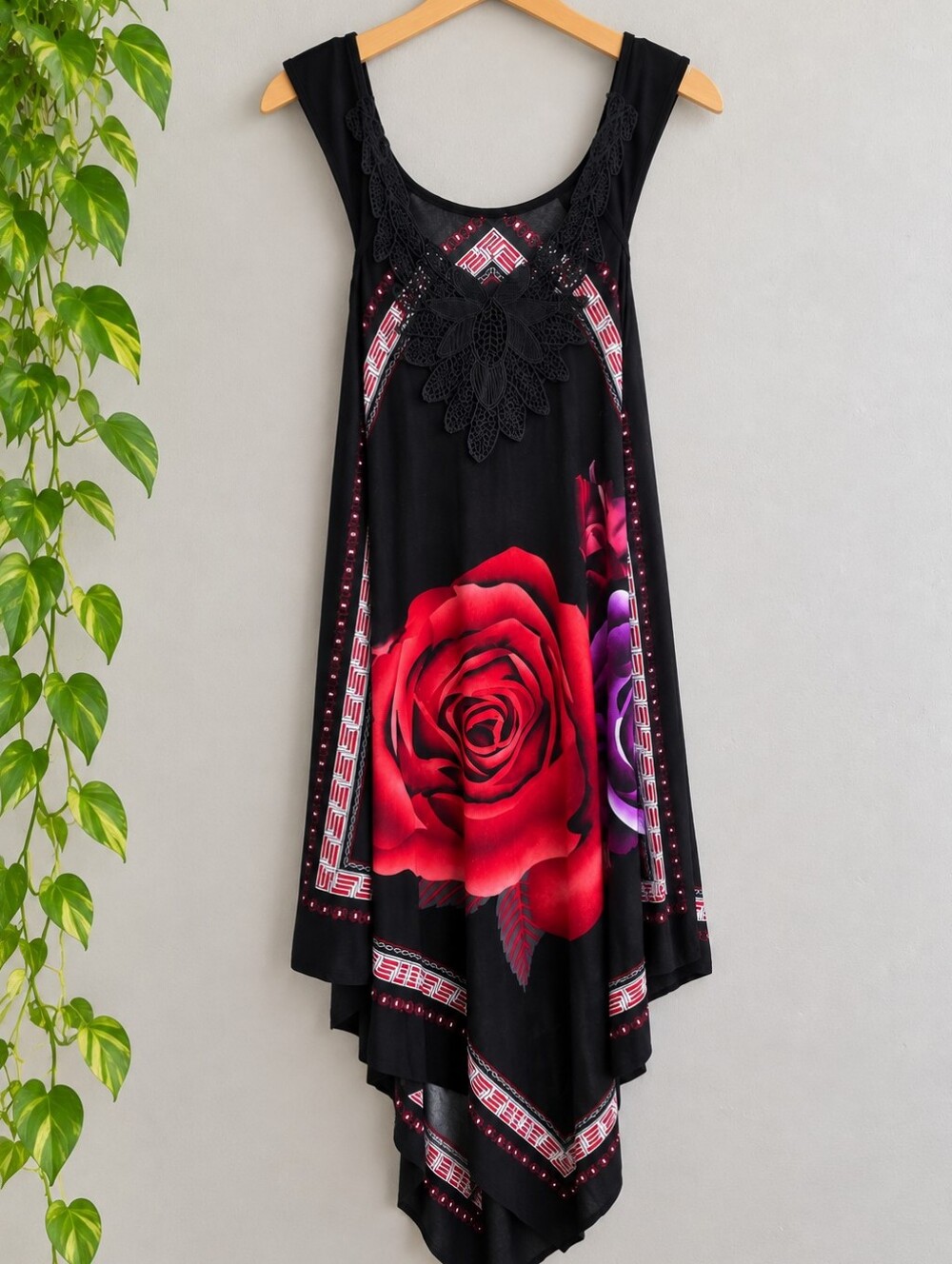 Rose Asymmetrical Lounge Dress